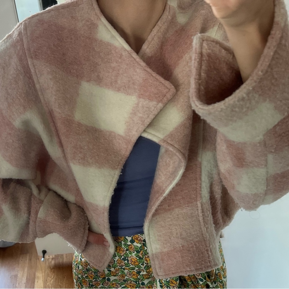 Anthropologie ett:twa Blushed Buffalo Plaid Jacket Size XS